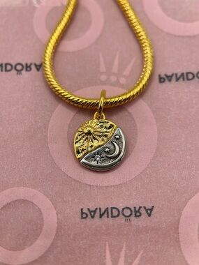 Pandora Two-Tone Sun & Moon Medallion Talisman Charm 763977C01